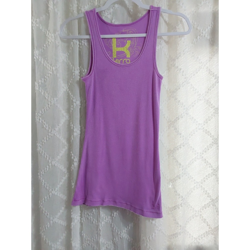 Kirra Womens Ribbed Tank Top‎ Orchid Purple Small Scoop Neck Cotton Basic Skater